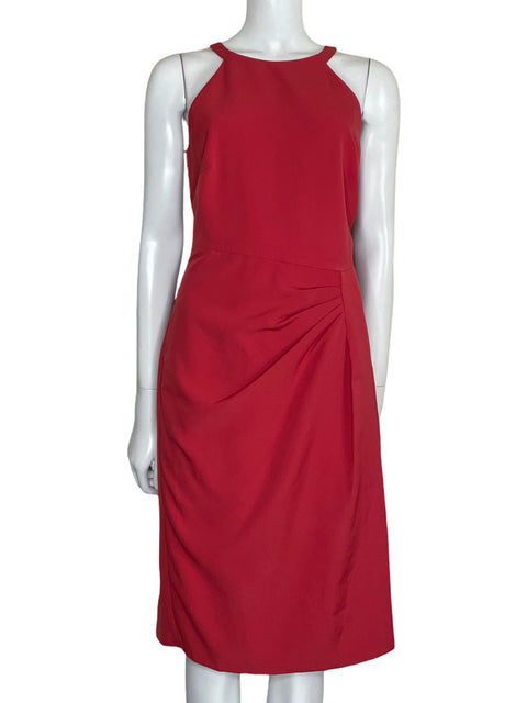 Vestido Vince Camuto Halter Pinzas Rojo-Talla 12