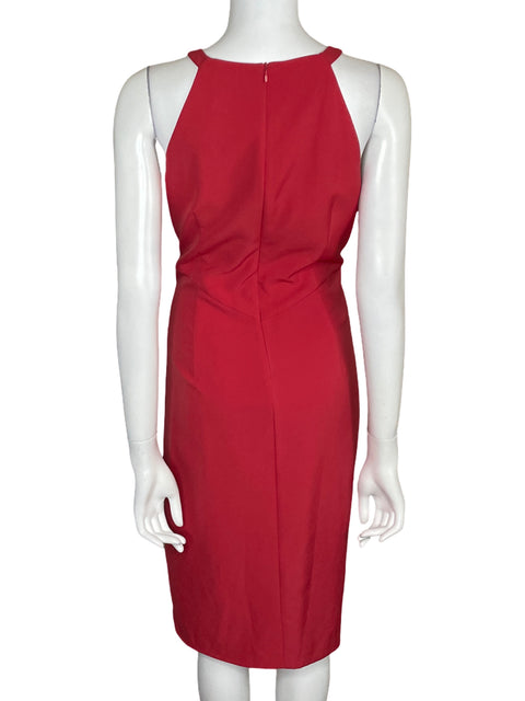 Vestido Vince Camuto Halter Pinzas Rojo-Talla 12