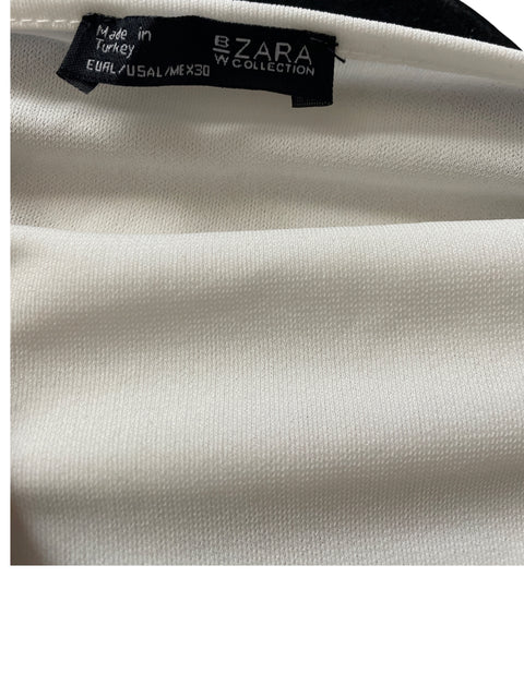 Blusa Zara Cuello Ancho Blanco- Talla L