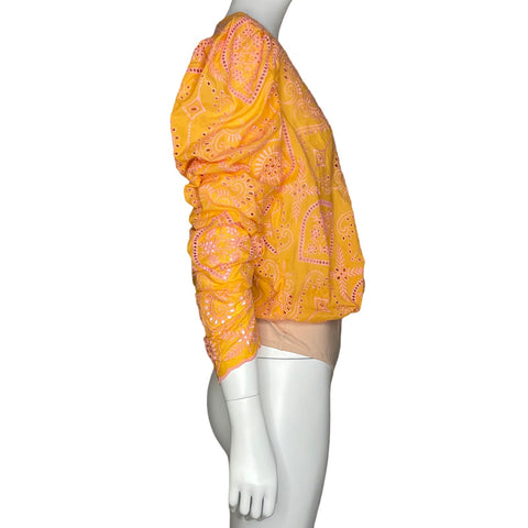 Bodysuit Padova Mangas Puff Encaje Naranja-Talla M