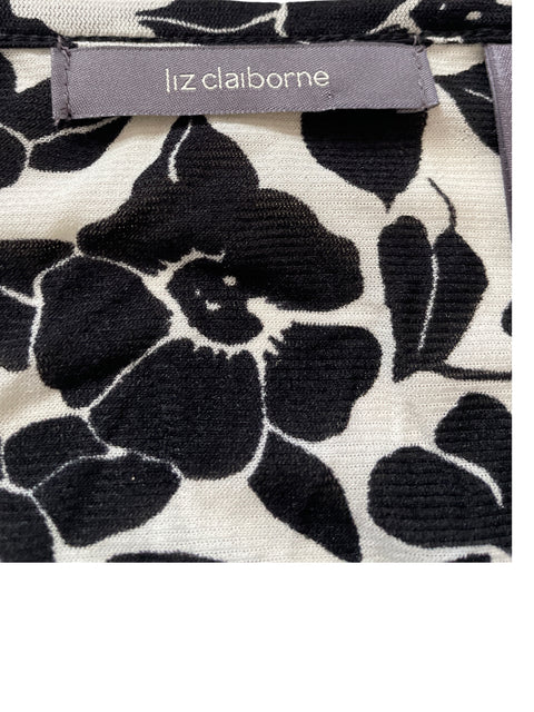 Blusa Liz Claiborne Estampada Negro- Talla M