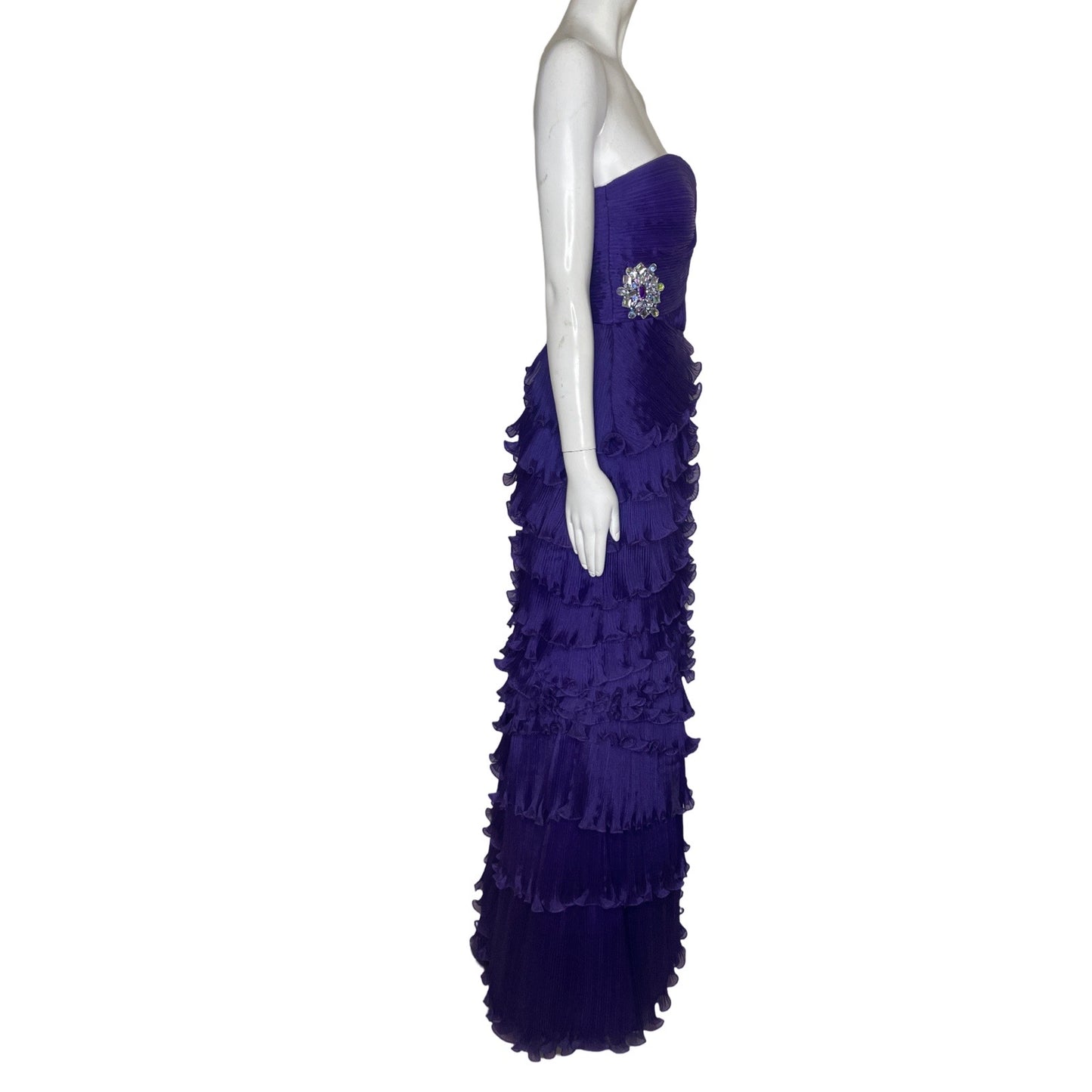 Vestido Terani Couture Strapple Morado-Talla 10