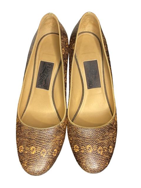 * Calzado Ferragamo Booa Print Marròn-Talla 8