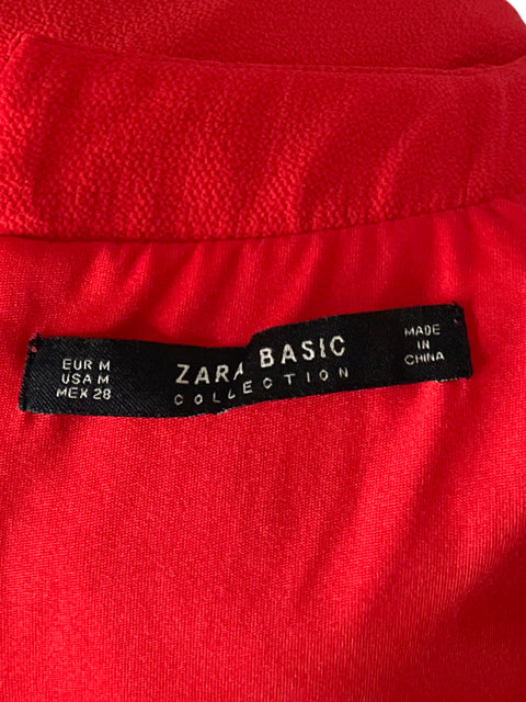 Vestido Zara Fluido Halter Rojo-Talla M