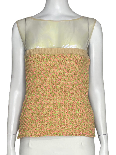 Blusa Moschino Sin Mangas Verde  - Talla 8