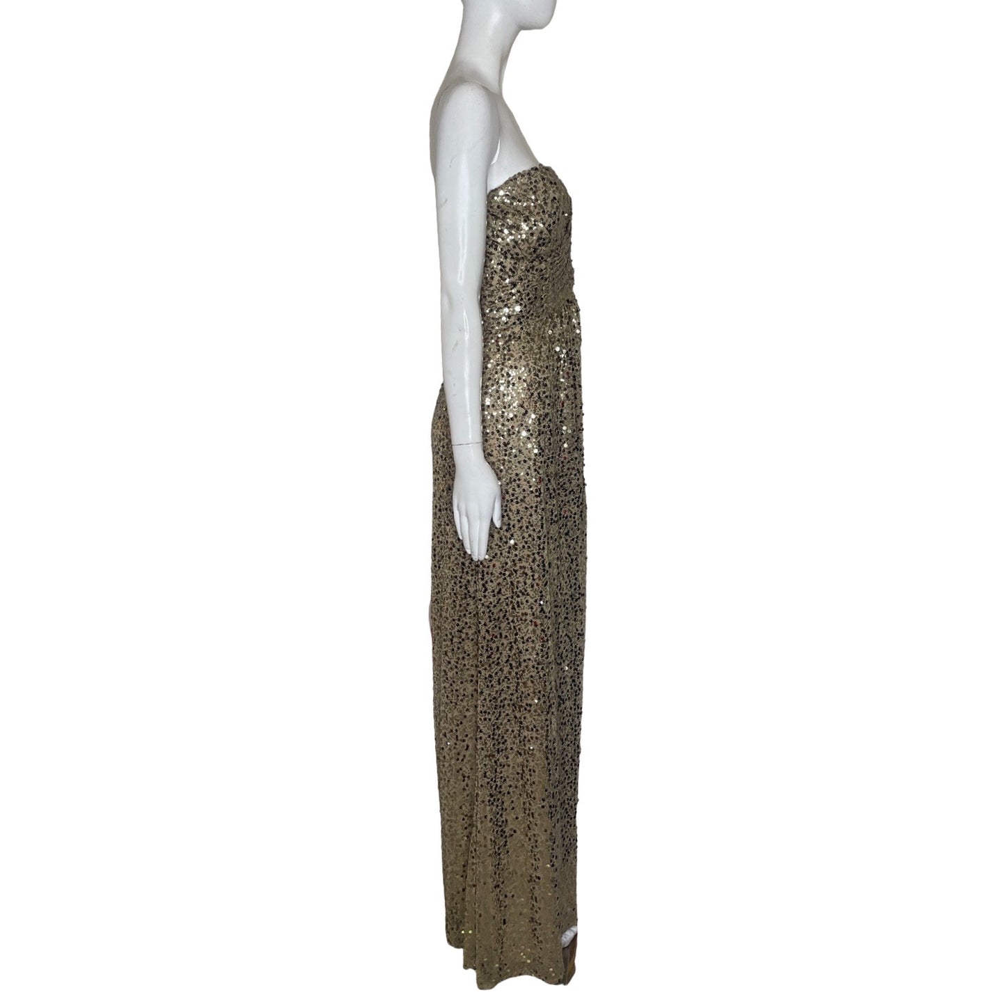 Vestido Nightway Lentejuelas Beige-Talla 10