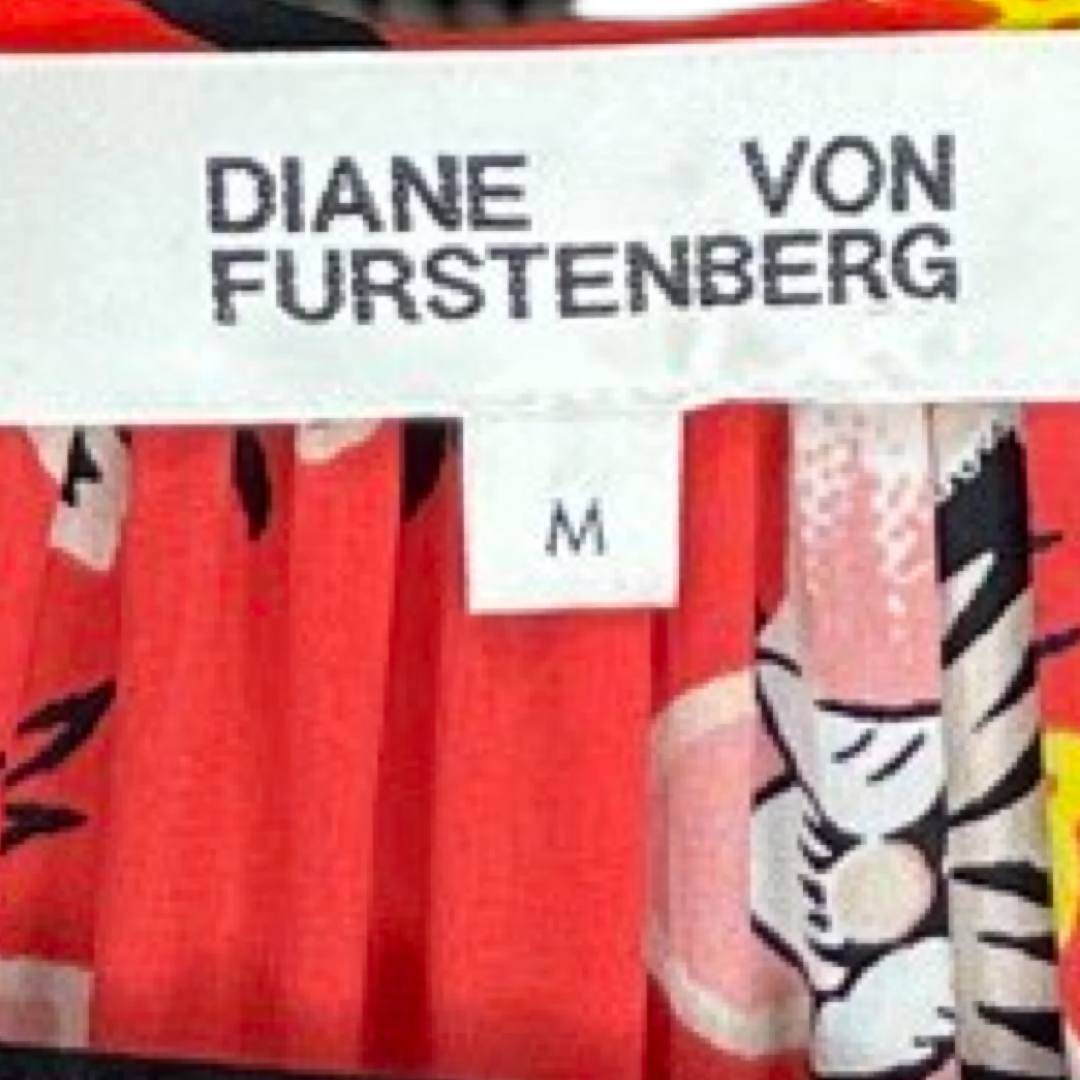 Vestido Diane von Furstenberg Maxi Manga Larga 
Estampado Flores Naranja-Talla M