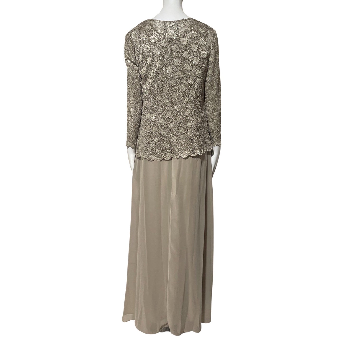 Vestido Alex Evenings Chaleco Beige-Talla 10