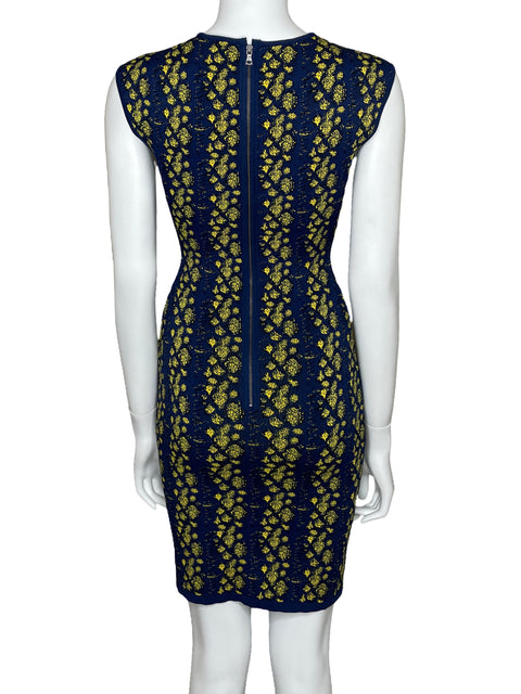 Vestido BCBG Estampado Sin Mangas Mini Azul-Talla S