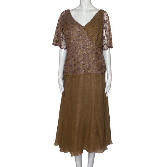 Vestido Annabell Quintero Encaje Marron-Talla 12