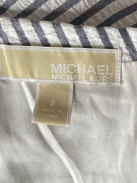 Vestido Michael Kors Tirantes Rayas Blanco-Talla 8