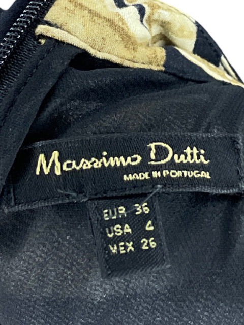 Vestido Massimo Dutty Estampado Negro-Talla 4