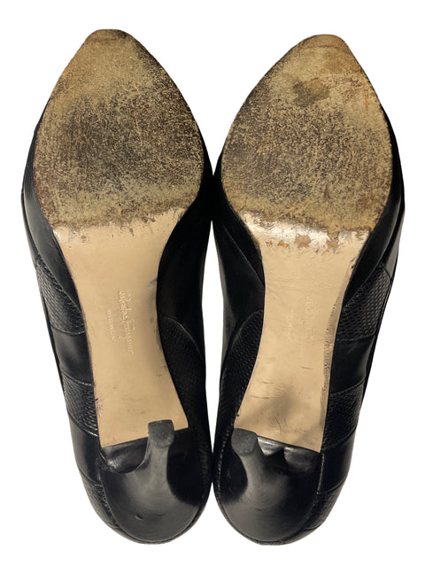* Calzado Ferragamo Plataforma Negro-Talla 8