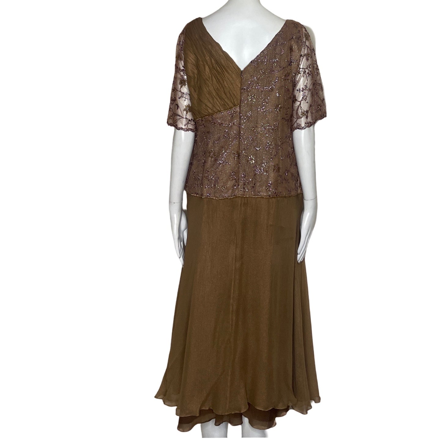 Vestido Annabell Quintero Encaje Marron-Talla 12