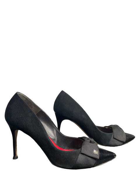 * Calzado Carolina Herrera Lazo Charol Negro-Talla 8