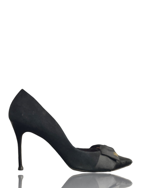 * Calzado Carolina Herrera Lazo Charol Negro-Talla 8