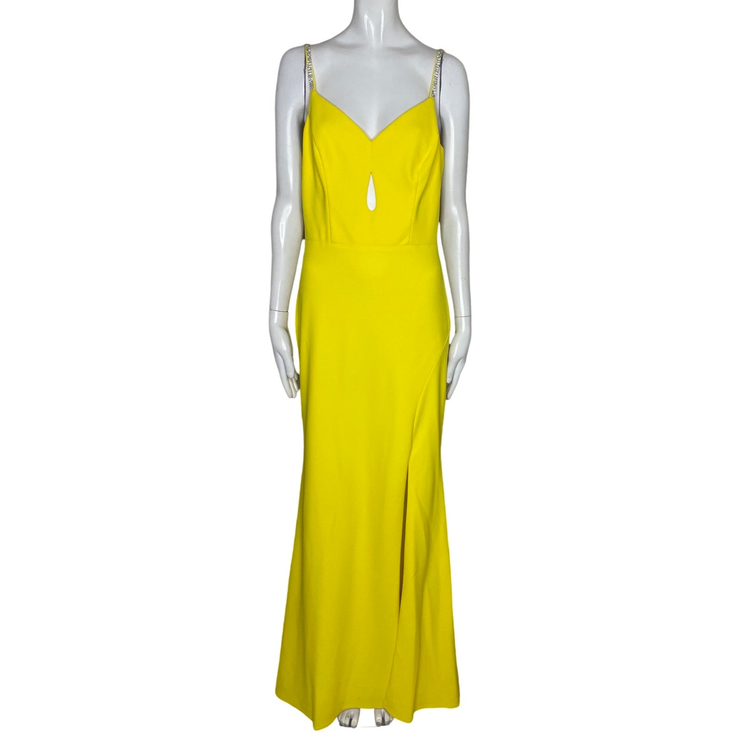 Vestido Xscape Avestura Tiras Amarillo-Talla 8