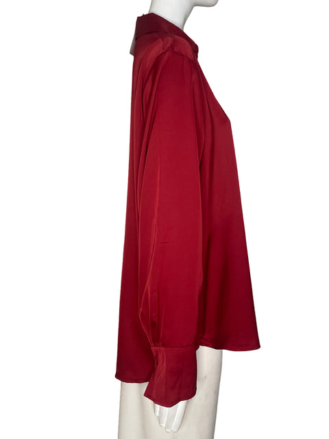 Camisa H&M Satinada Manga Larga Rojo-Talla M