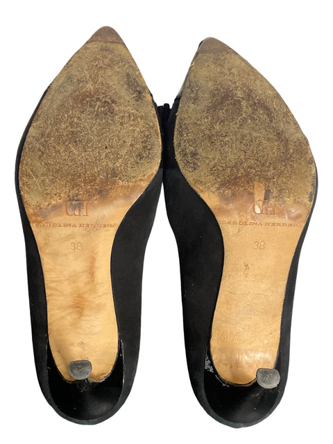 * Calzado Carolina Herrera Lazo Charol Negro-Talla 8