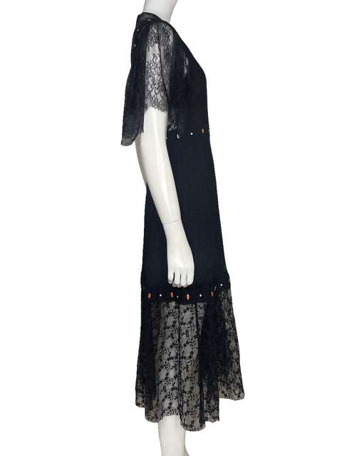 Vestido Sandro Encaje Negro - Talla S