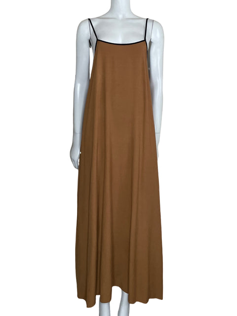 Vestido Tesoro TPS Fluido Maxi Marrón-Talla L