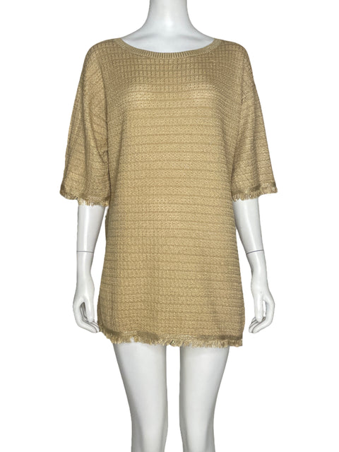 Vestido Zara Brillante Dorado - Talla S