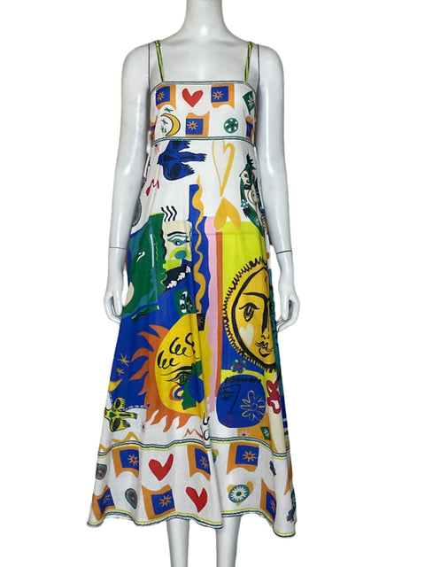 Vestido Tesoro TPS Estampado Sol Blanco-Talla S