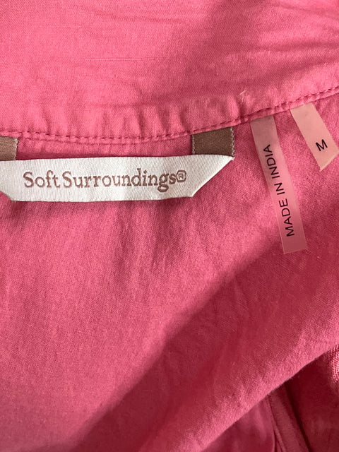 Vestido SoftSurroundings Maxi Fluido Rosado-Talla M