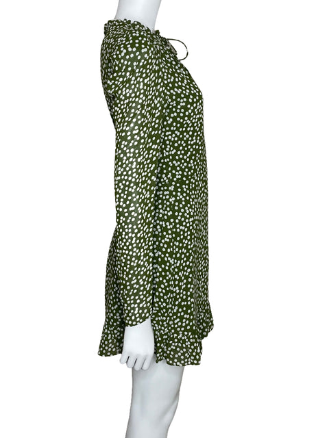 Vestido Reformation Puntos Manga Larga Verde-Talla 4