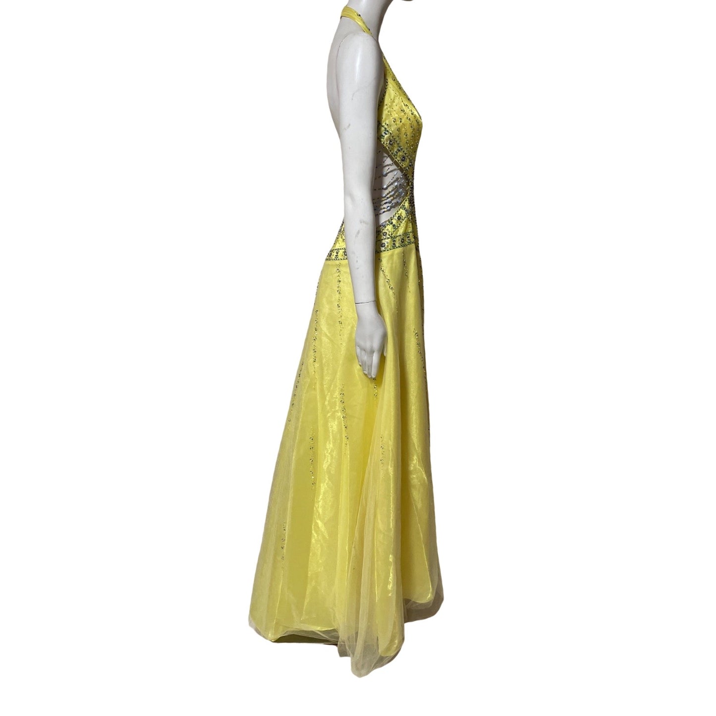 Vestido Trendy Cuello Amarre Amarillo-Talla 8