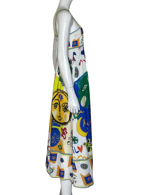 Vestido Tesoro TPS Estampado Sol Blanco-Talla S