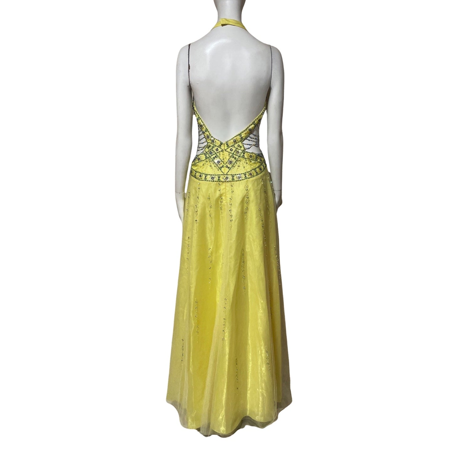 Vestido Trendy Cuello Amarre Amarillo-Talla 8