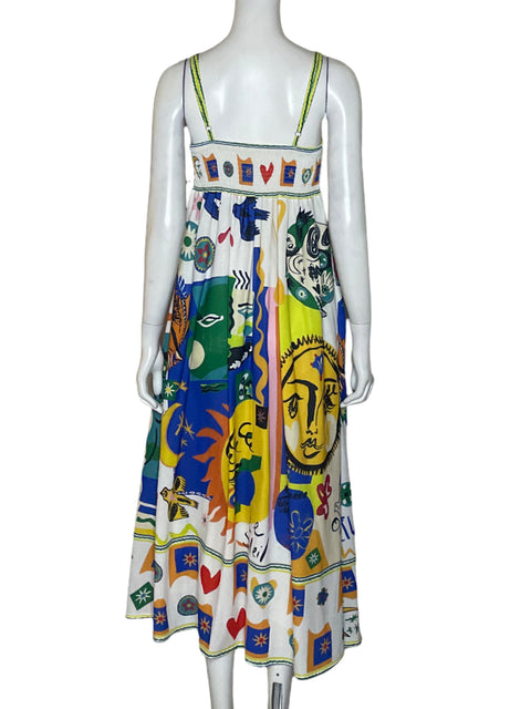 Vestido Tesoro TPS Estampado Sol Blanco-Talla S