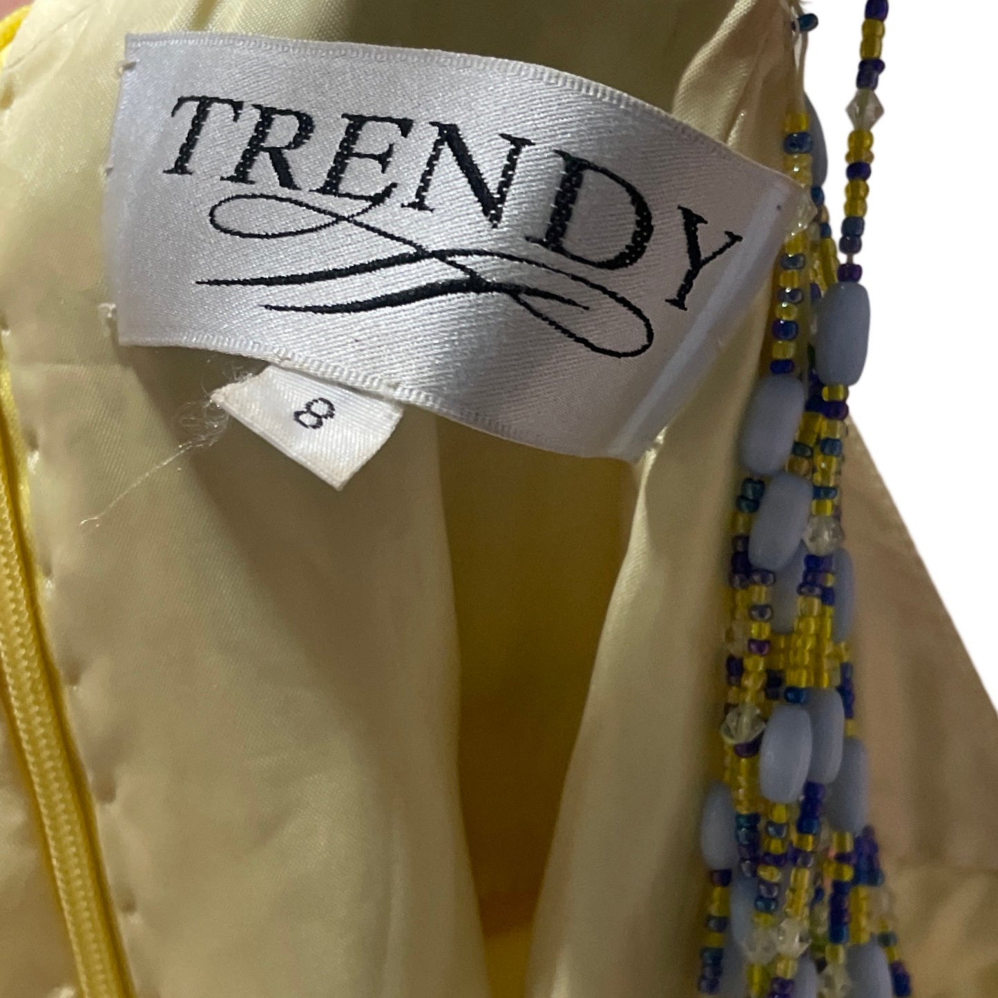 Vestido Trendy Cuello Amarre Amarillo-Talla 8