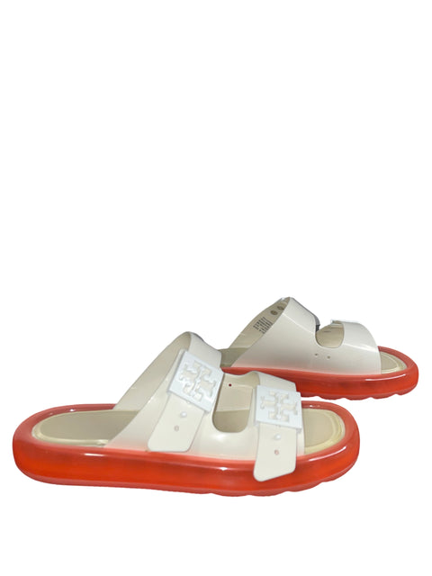 * Sandalia Tory Burch Buckle Bubble Jelly Blanco-Talla 8