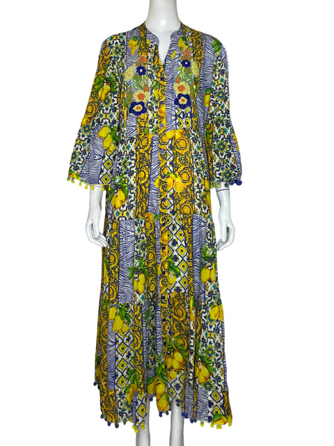 Vestido Vieira Floral Amarillo-Talla U