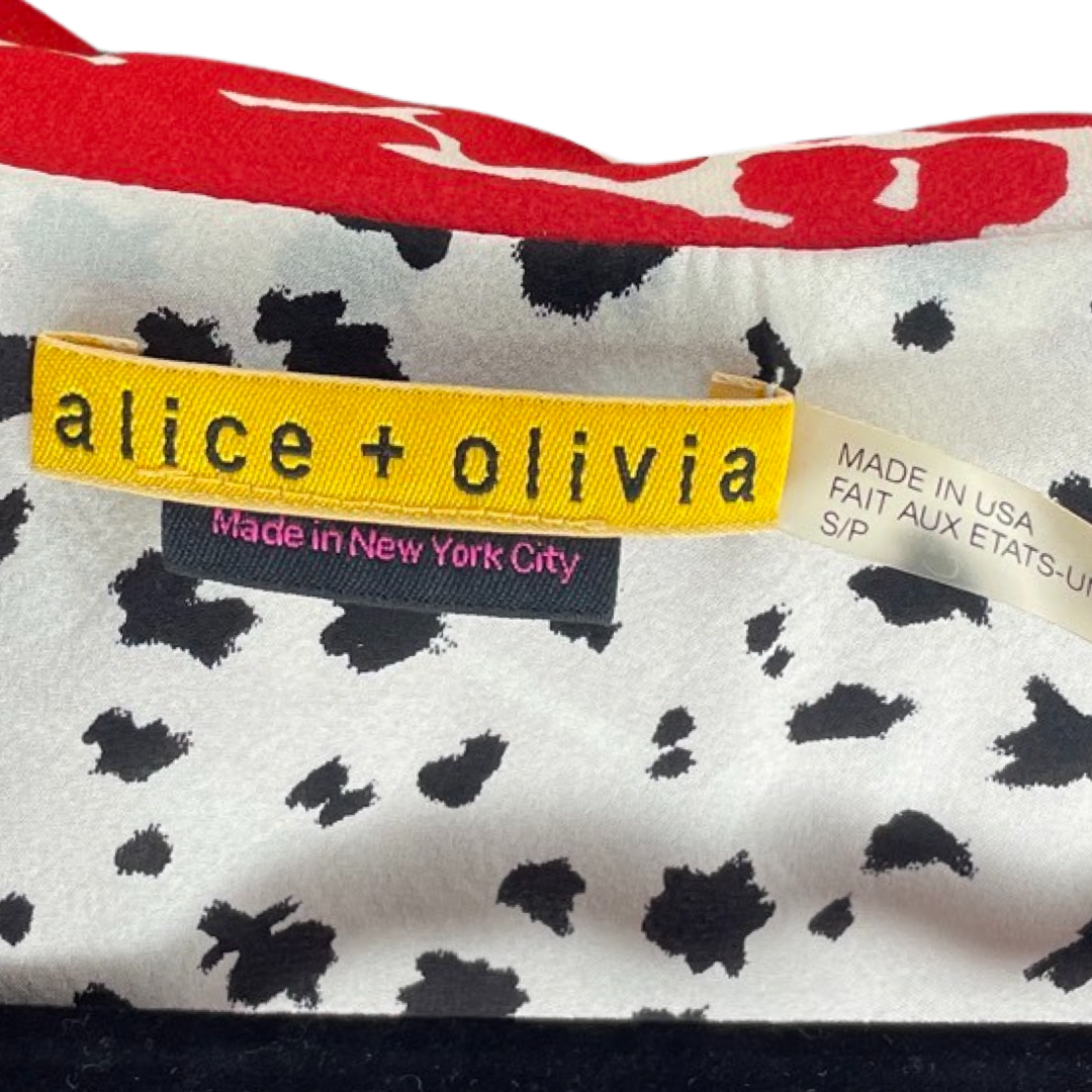 Vestido Alice+Olivia Estampado Camisero CinturónRojo-Talla S