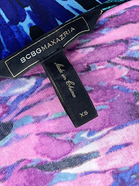 Vestido BCBG Crossbody Media Manga Azul-Talla XS