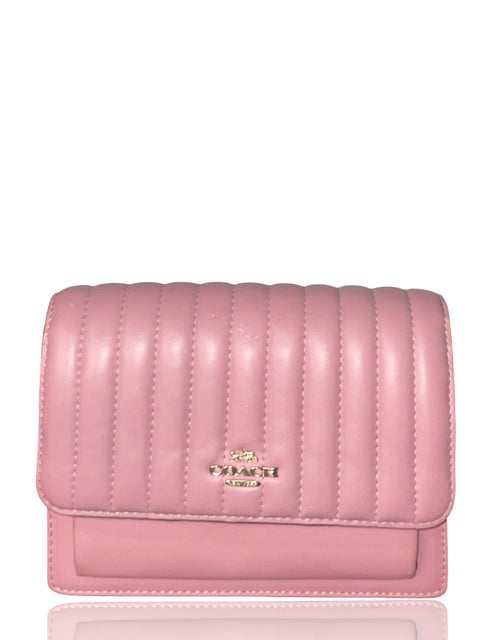 * Cartera Coach Foldover Quilted Cangurera Rosado-Talla S