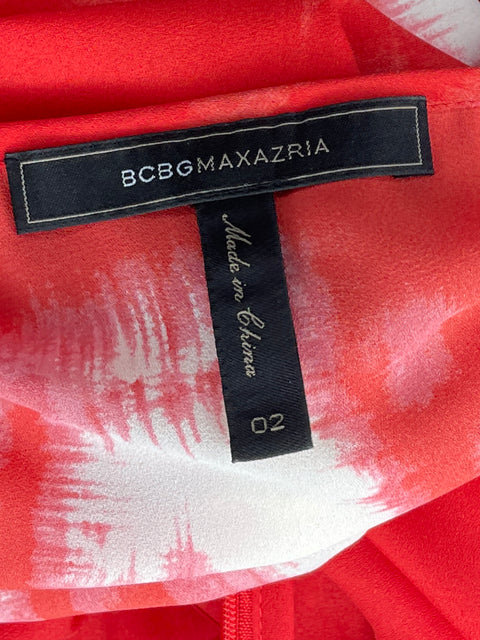 Vestido BCBG Sin Mangas Capa Naranja-Talla 02