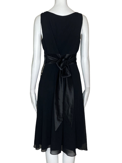 Vestido Liz Claiborne Cuello V Negro- Talla 8