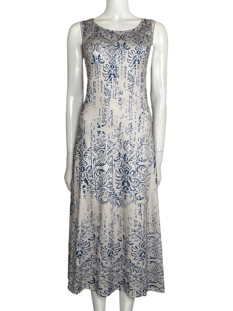 Vestido Tesoro TPS Midi Estampado Bolsillos Azul-Talla L