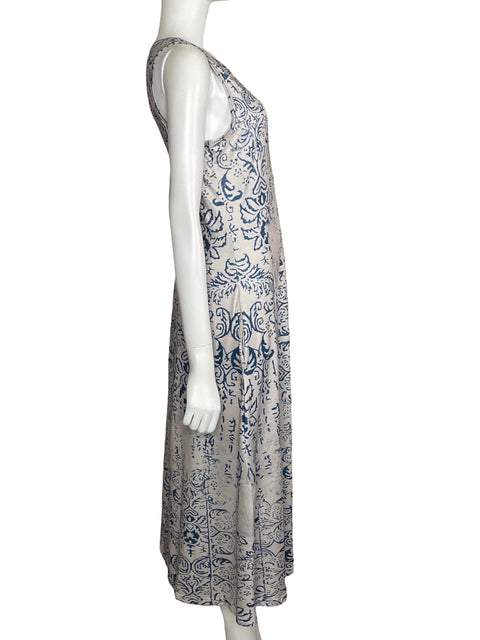 Vestido Tesoro TPS Midi Estampado Bolsillos Azul-Talla L