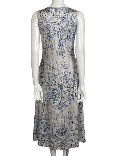 Vestido Tesoro TPS Midi Estampado Bolsillos Azul-Talla L