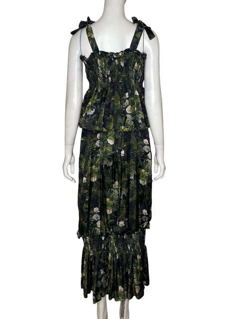 Vestido Esther Vuelos Floral Verde-Talla U