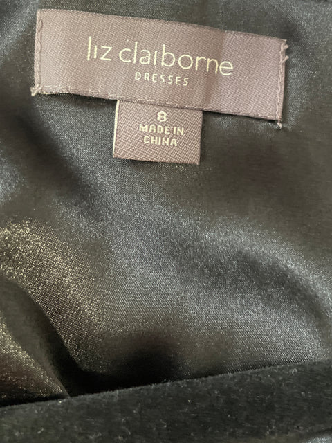 Vestido Liz Claiborne Cuello V Negro- Talla 8