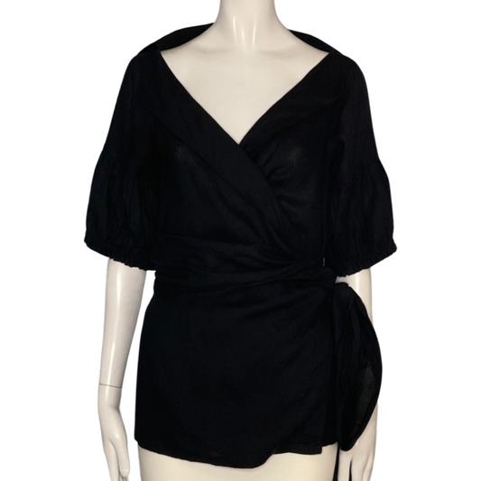 Blusa Ketty Tinoco Vuelos CrossBody Negro-Talla 8