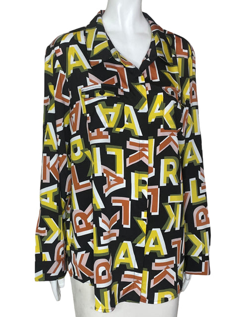 Camisa Karl Lagerfeld Estampada Negro- Talla XL