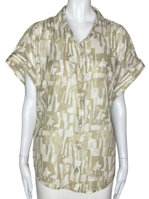 Camisa DKNY Transparente Beige- Talla L