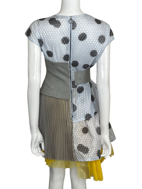Vestido Marc By Marc Jacobs Polka Plisado Gris-Talla 2